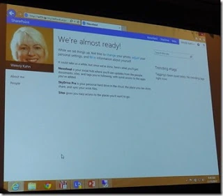 SharePoint 2013 My Site We're almost ready page for Wendy Kahn shown during the My Site provisioning demo at SPC12