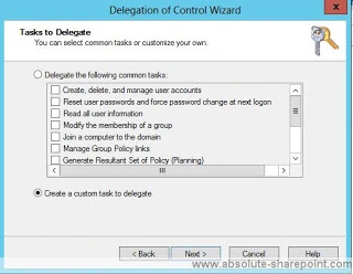 Tasks to Delegate page with Create a custom task to delegate selected