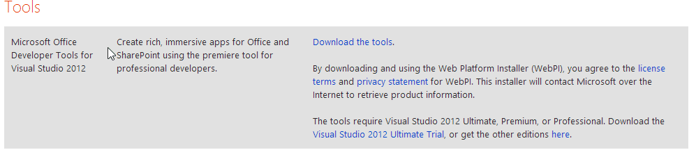 Offline install of Office Developer Tools