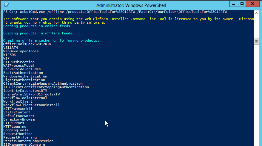 Offline install of Office Developer Tools