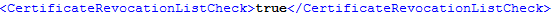 AutoSPInstallerInput.xml CertificateRevocationListCheck element set to true