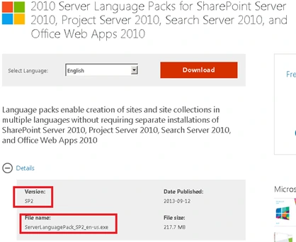 SharePoint 2010 RTM Language Packs