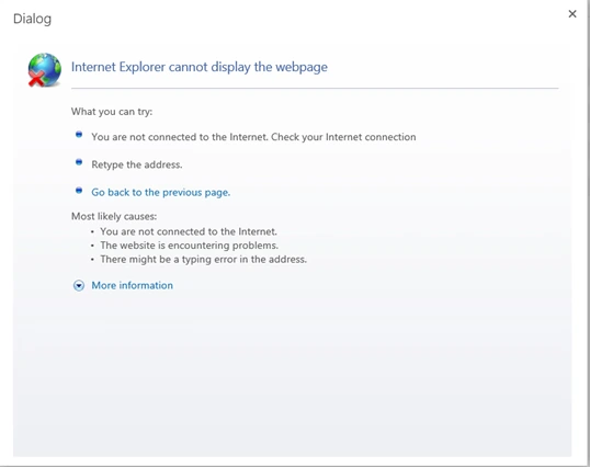 Internet Explorer cannot display the webpage when creating new Web Application in SharePoint 2013
