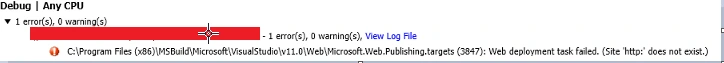 Web deployment task failed.