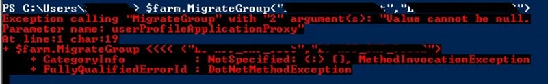 Value cannot be null. Parameter name: userProfileApplicationProxy Fix