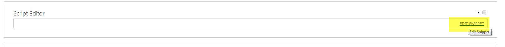SharePoint Script Editor web part on the calendar page with the Edit Snippet link highlighted