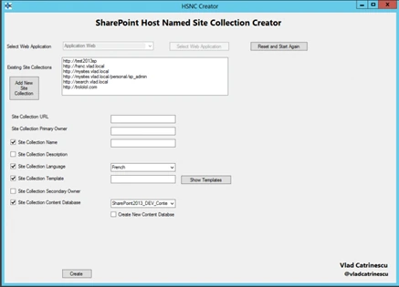 Host Named Site Collection Creator
