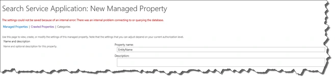 internal problem connecting to or querying the database
