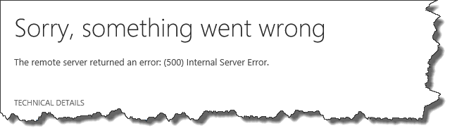 The remote server returned an error: (500) Internal Server Error