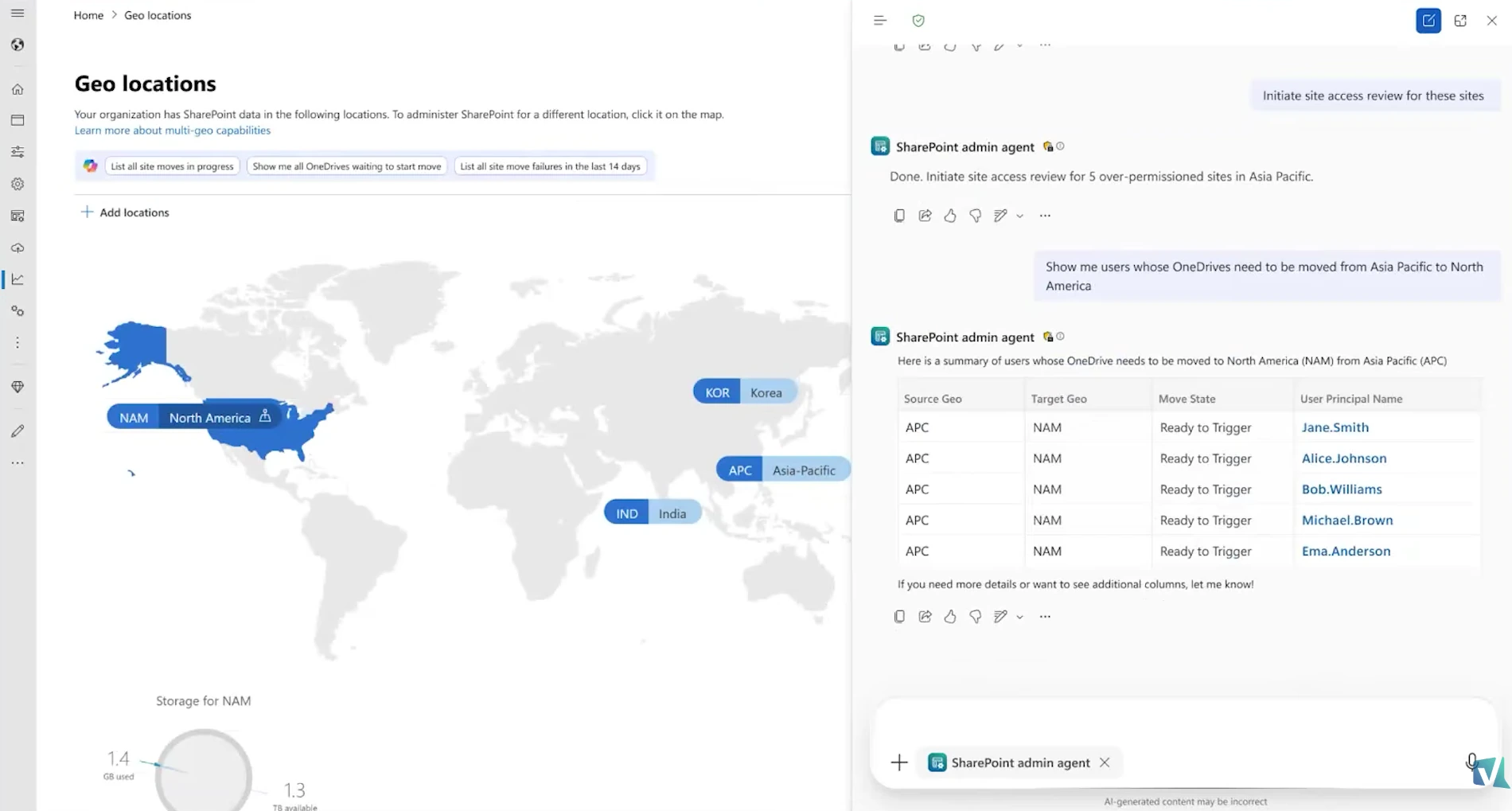 Multi-Geo skill tracking a cross-geography content move