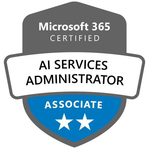 AB-650 Microsoft 365 and AI Services Administrator Associate certification badge
