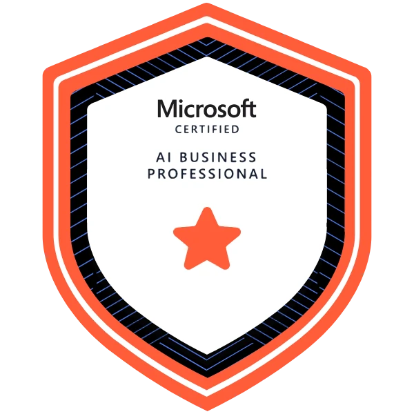 AB-730 Microsoft Certified AI Business Professional certification badge